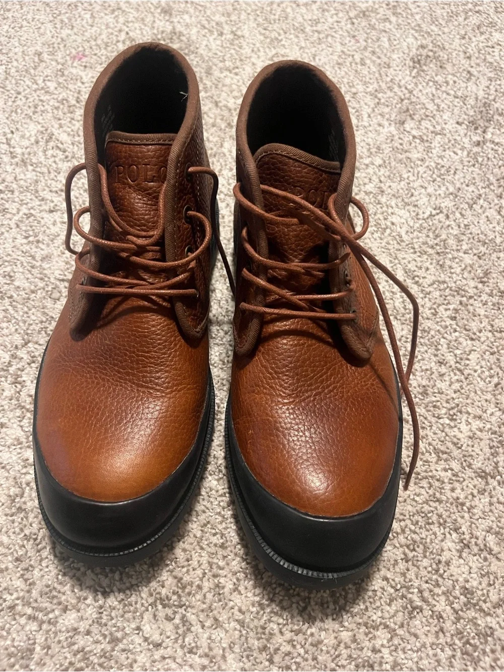 Polo Ralph Lauren Omar Men’s 9.5D Brown Leather Lug Sole Chukka Boots